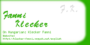 fanni klecker business card